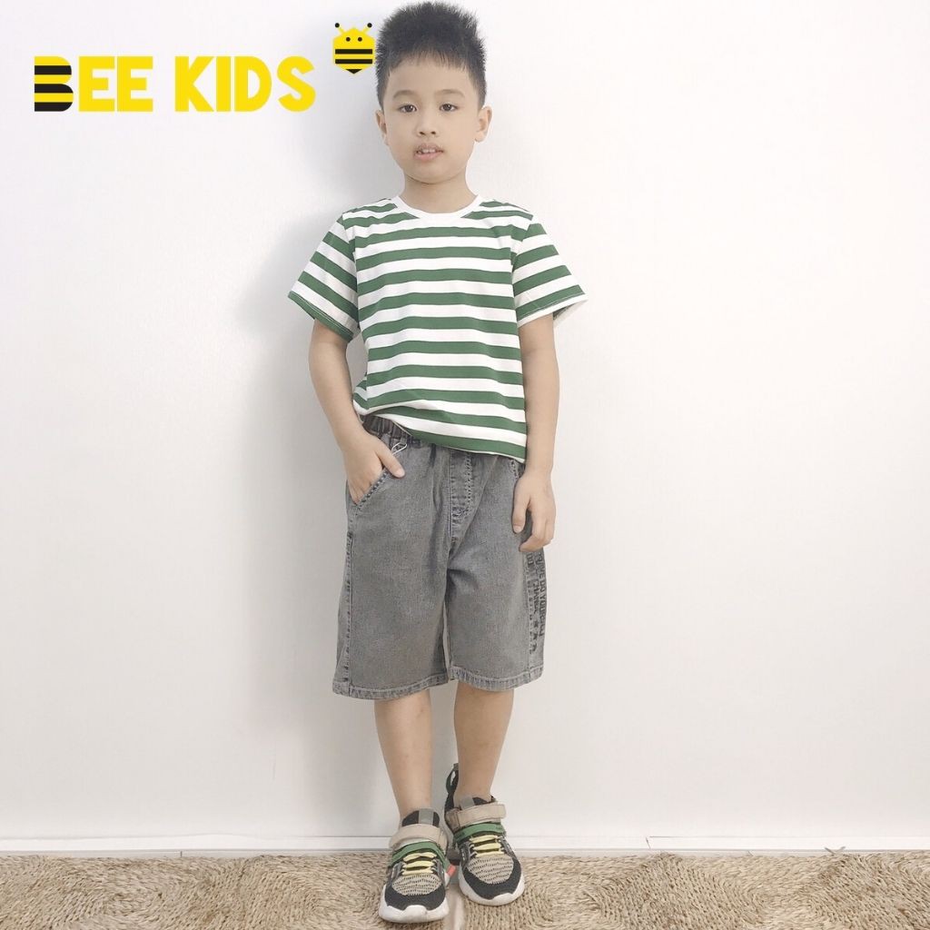 Áo phông bé trai Bee Kids, Áo thun bé trai kẻ sọc ngang mùa hè chất cotton cao cấp (2-10 Tuổi) 2AT01609CO