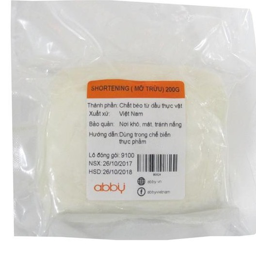 MỠ TRỪU SHORTENING GÓI 200G