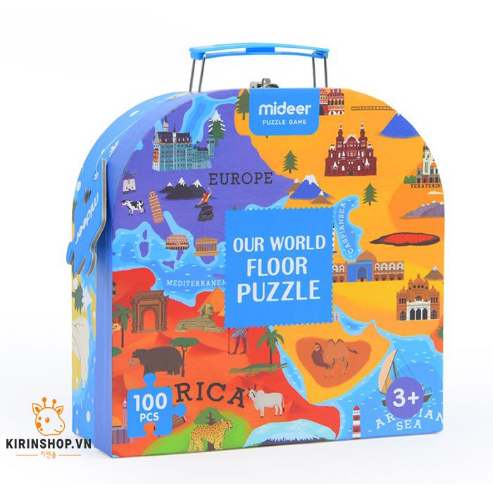 Vali xếp hình Our world Floor Puzzle - chính hãng Mideer