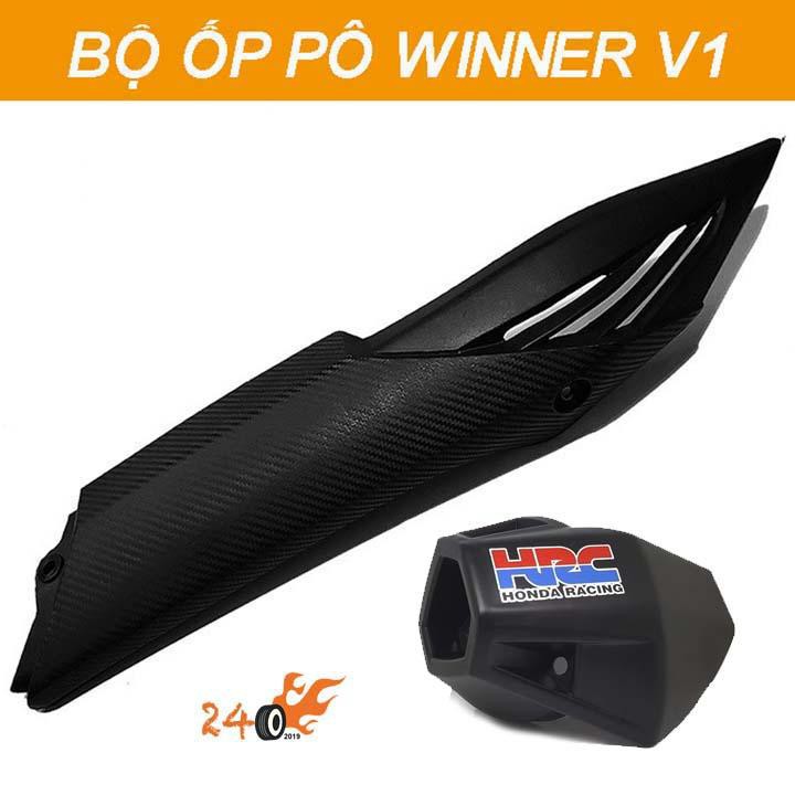 BỘ ỐP PÔ VÀ ĐUÔI PÔ WINNER V1 KIỂU ZIN- ĐEN MỜ CÓ TEM