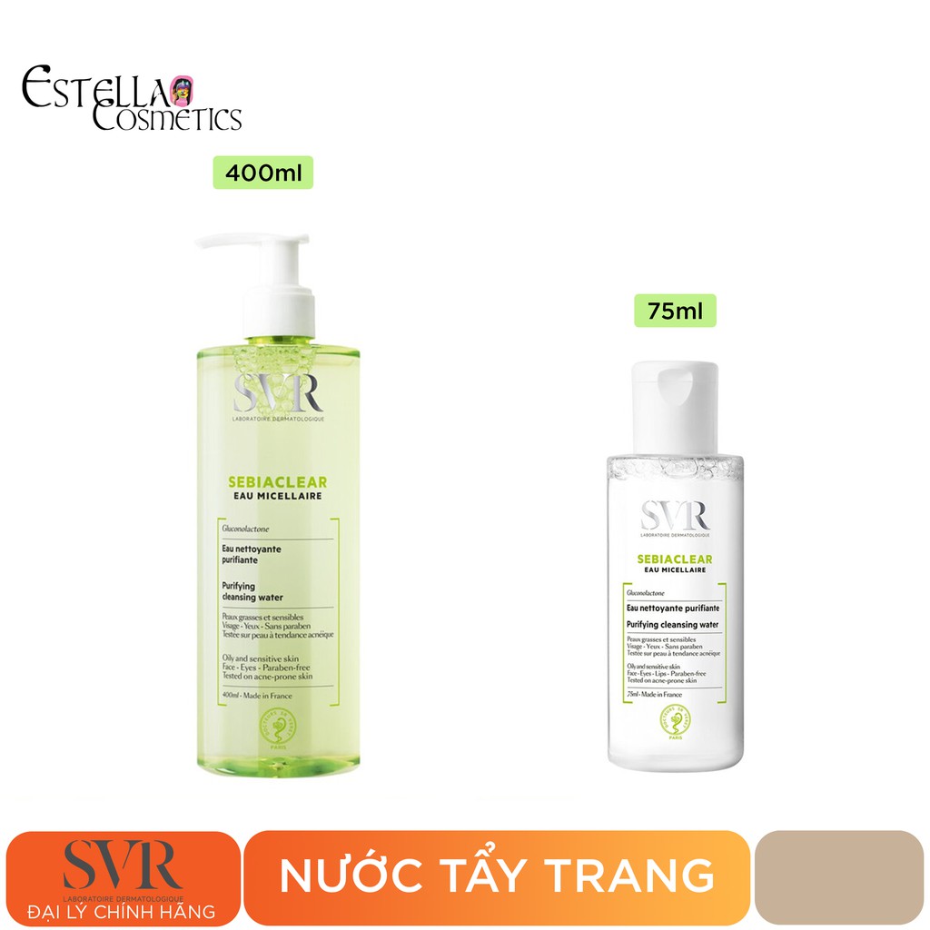 Nước Tẩy Trang SVR SEBIACLEAR Eau Micellaire (400ml, 75ml)