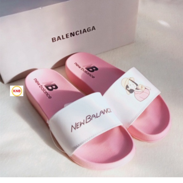 ♥️ Freeship+Ảnh Thật ♥️ Dép 𝗡𝐁 quai ngang nam nữ, dép quai ngang chàng trai cô gái, unisex thể thao màu hồng trắng
