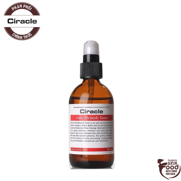 Nước Hoa Hồng Hỗ Trợ Giảm Mụn, Kiềm Dầu Ciracle Anti-Blemish Toner 105,5ml