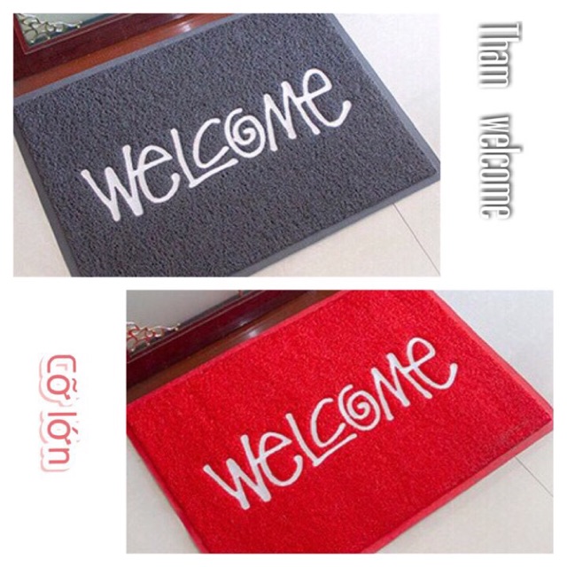 Thảm cửa chữ Welcome size 60x80cm
