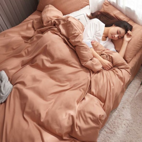 Bộ chăn ga gối cotton đũi tici fun màu cho khách sạn mới