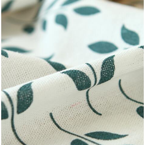 Khăn trải bàn vải cotton chịu nhiệt họa tiết lá cây trang nhã