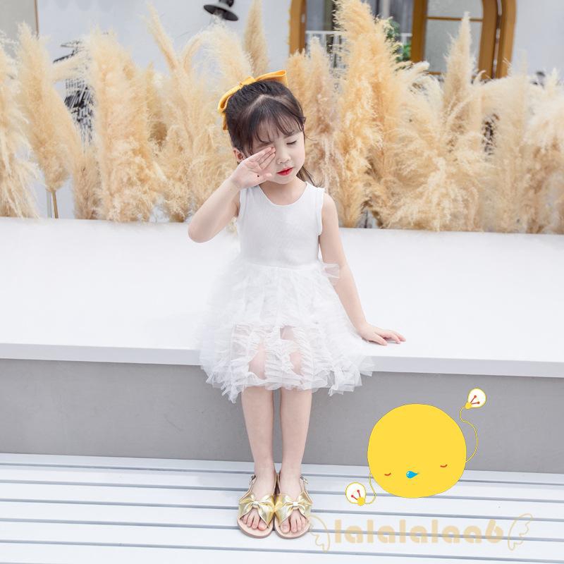 Đầm Xoè Tulle Sát Nách Màu Trơn Cho Bé Gái