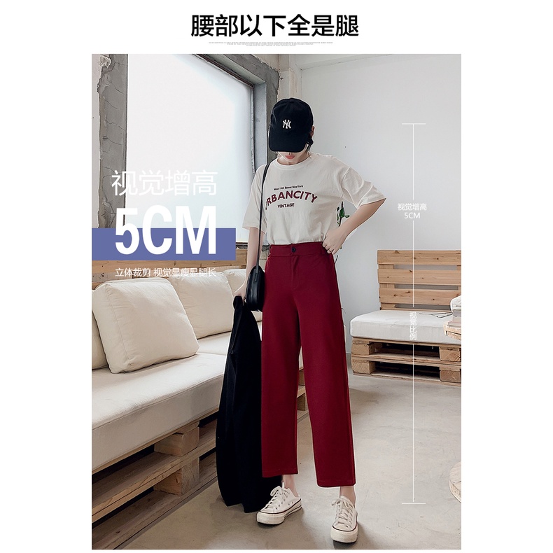 NRVP Quần Tây Lưng Cao Lót Nhung Thời Trang Thu Đông Cho Nữ