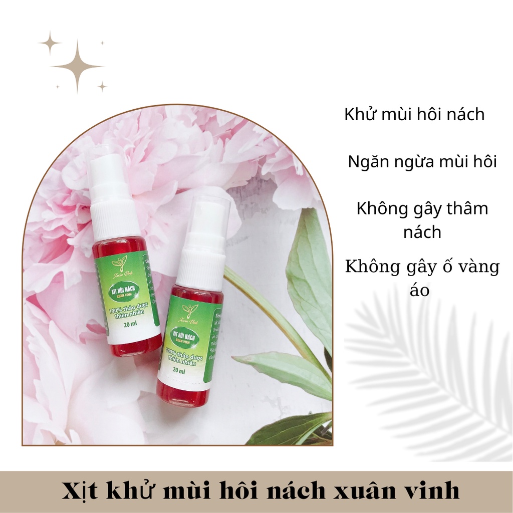 Xịt khử mùi hôi nách xuân vinh 20ml_Khử mùi hôi cơ thể, ngăn ngừa mồ hôi và không gây ố vàng áo,không thâm nách.