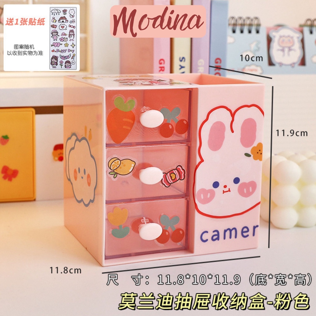 tủ mini để bàn kèm hộp bút đa năng MODINA, ống đựng bút siêu tiện lợi