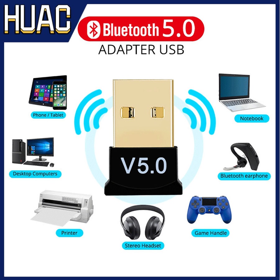 Đầu Chuyển Đổi USB Thu Tín Hiệu Bluetooth 5.0 Cho Máy Tính