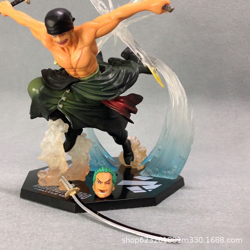 Tượng mô hình Zoro tam kiếm Tượng trang trí, trưng bày bàn làm việc trong One Piece