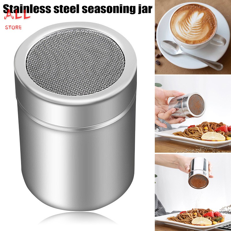 Chocolate Shaker Lid Stainless Steel Icing Sugar Flour Cocoa Powder Coffee Sifter Cooking Tool