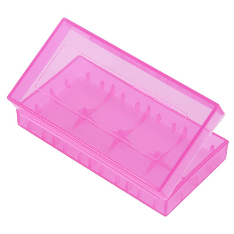 Bộ 10 hộp đựng pin 18650 hoặc CR123A màu đỏ hồng