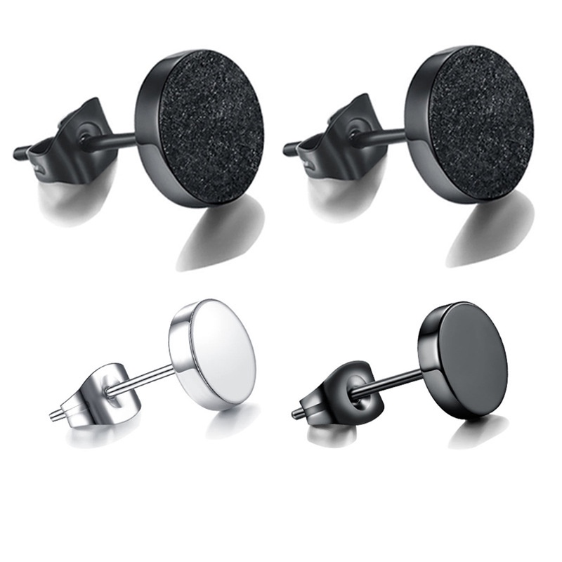 1 chiếc- khuyên tai tròn cài 3 màu