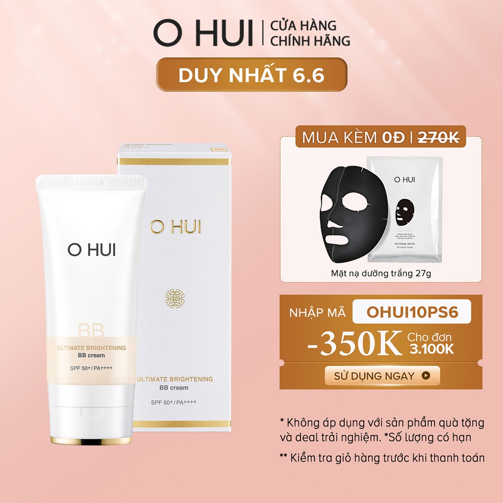 Kem nền BB Cream che khuyết điểm hoàn hảo OHUI Ultimate Britening SPF50+/PA++++ 45ml