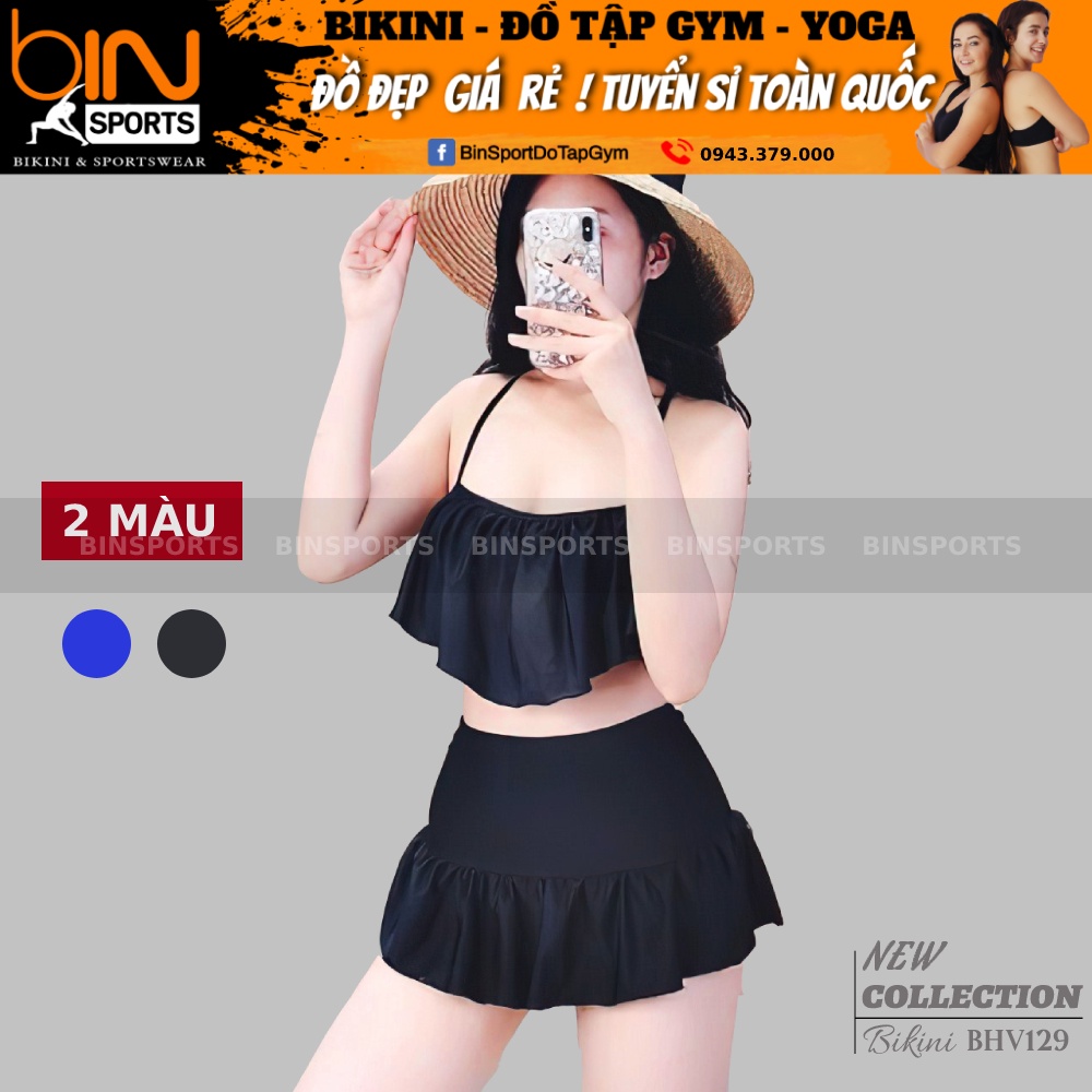 Bikini Bộ Bơi Nữ Quần Váy Hai Mảnh Freesize Bin Sports BHV129