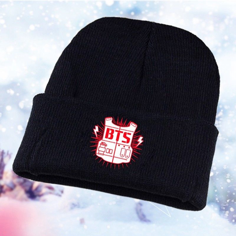 1 Mũ Beanie Dệt Kim Hoạ Tiết Hoạt Hình Bts Dễ Thương Xinh Xắn