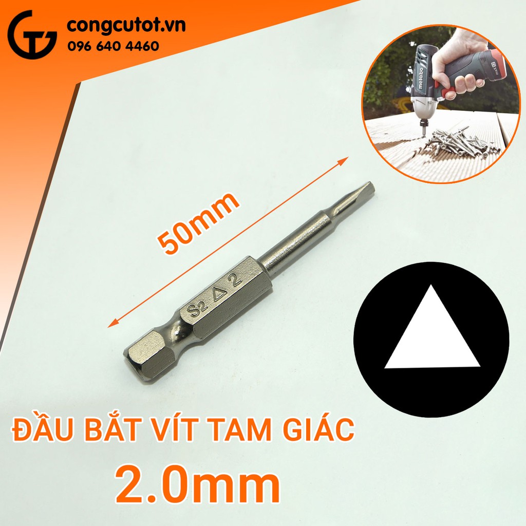 Đầu bắt vít tam giác chuôi lục