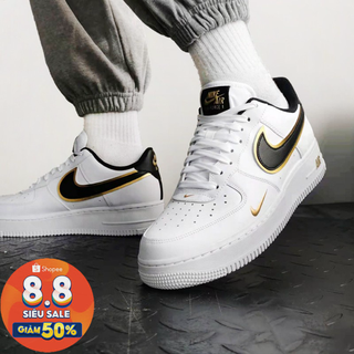 Giày Nike Air Force 1 Black Gold - Air Force 1 Vệt Đen- Giày Sneaker AF1 Nam Nữ Thể Thao Cổ Thấp Cao Cấp Full box + Bill