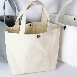 Túi tote mua sắm/đựng đồ ăn trưa bằng vải bố có quai xách tay có thể tái sử dụng