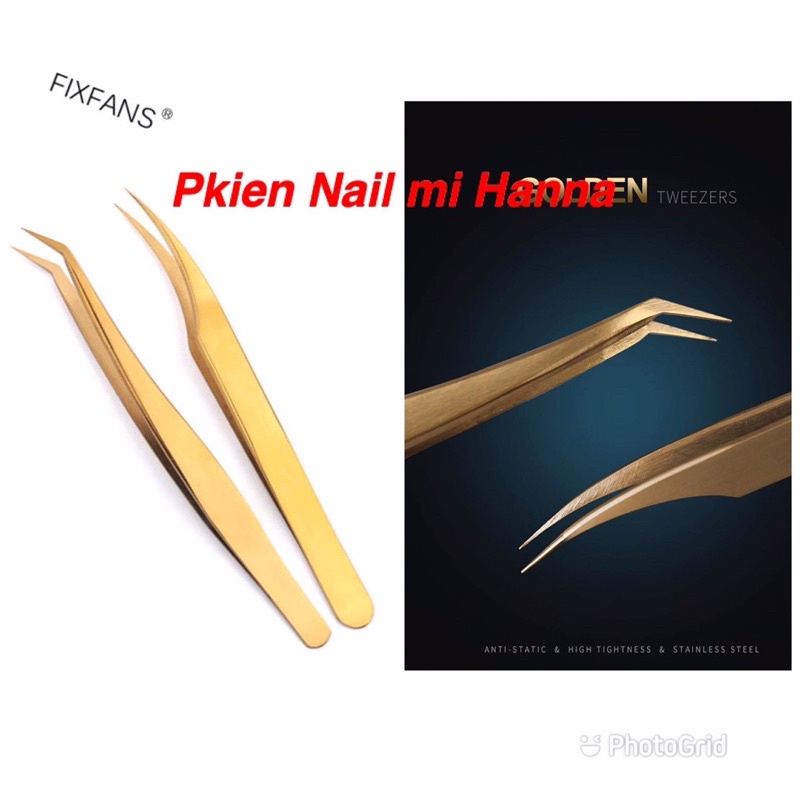 Nhíp gắp, nhíp tách nối mi - Nhíp vàng - Nhip bạc [ hanna nail mi]
