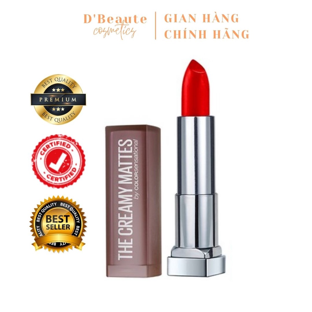 Son Lì Mịn Môi Tông đất Maybelline New York Color Sensational Inti Mattes Nude Lipstick 3.9g - Mỹ Chính Hãng