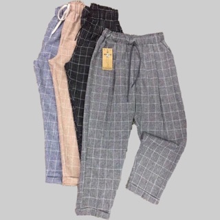 QUẦN BAGGY KẺ SỌC 9 TẤC LƯNG THUN
