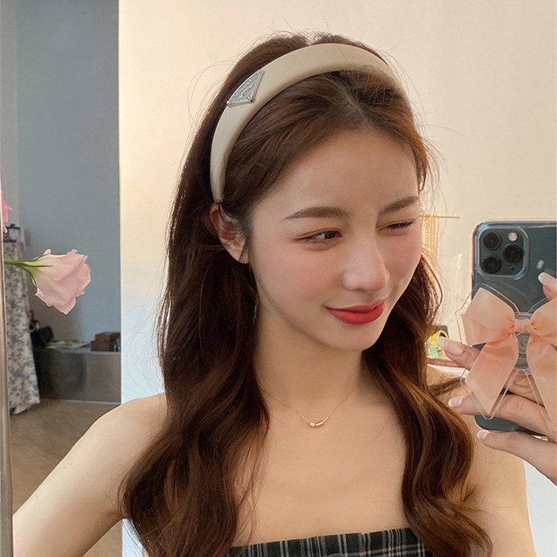 Băng Đô Cài Tóc Hình Tam Giác Đính Đá Phong Cách Hàn Quốc Mới