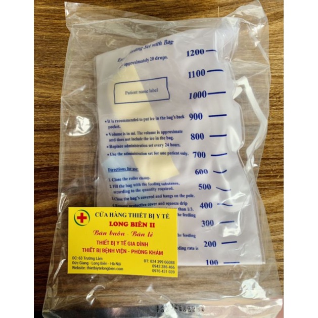 Túi truyền enema cà phê, túi thải độc đại tràng, túi cho ăn 1200ml