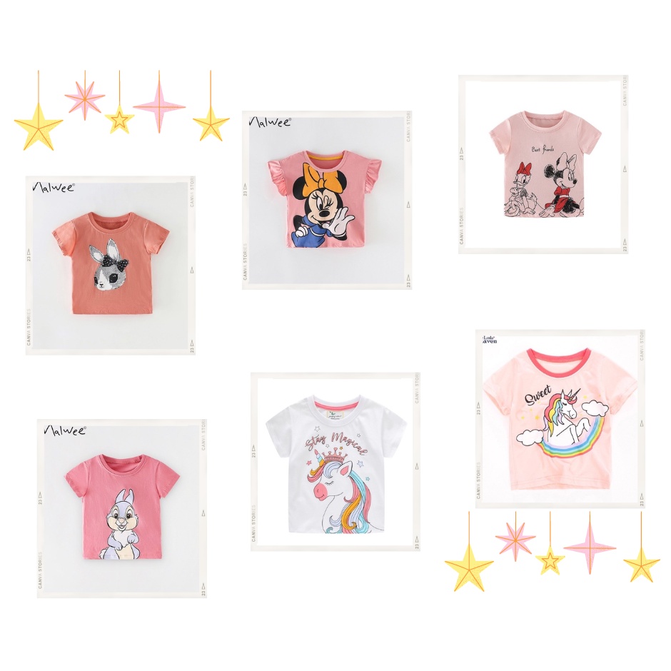 Combo 3 Áo Thun Hè Cho Bé Gái Sale Sốc (Giao Ngẫu Nhiên) - Jumping Beans Official Store