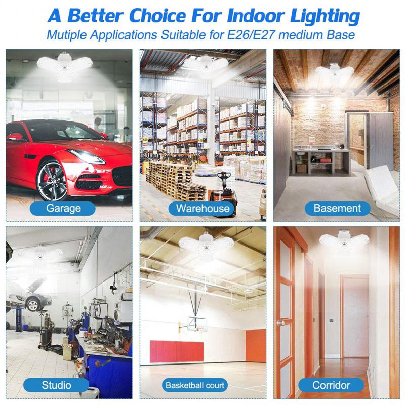 Đèn LED bóng đèn LED bóng đèn LED 40W 60W 80W Nhà để xe 360 ​​độ AC85-265V xưởng xưởng nhà xưởng sản xuất đèn phòng tập thể dục