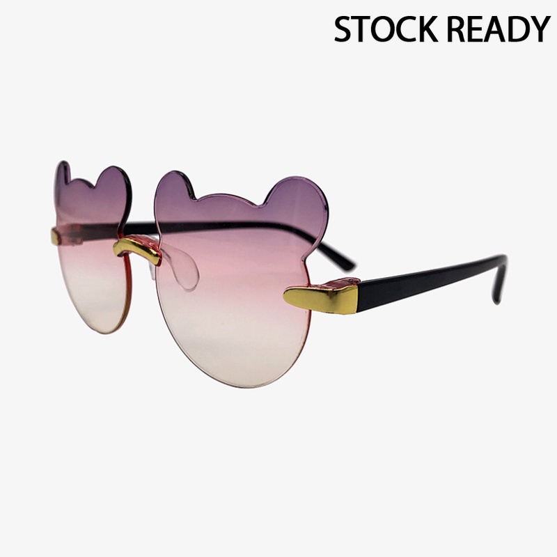 (KIQI-FASHION) COD Kính mát hình gấu dễ thương chống tia uv400 phong cách Hàn Quốc cho bé