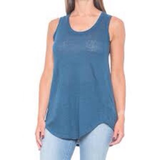 Áo Thun Linen Nữ Tahari Sát Nách Tà Xoè 3 Màu Xanh Dương, Vàng, Trắng