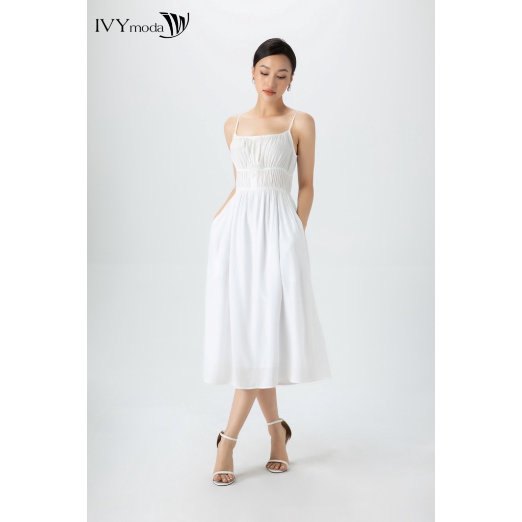 Đầm thô xòe 2 dây IVY moda MS 41B8707