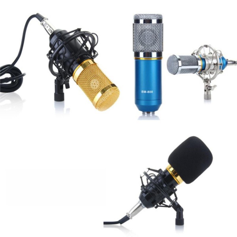 Combo Mic thu âm BM-800 Gồm Micro - Chân Mic - Bông lọc âm ST2S357