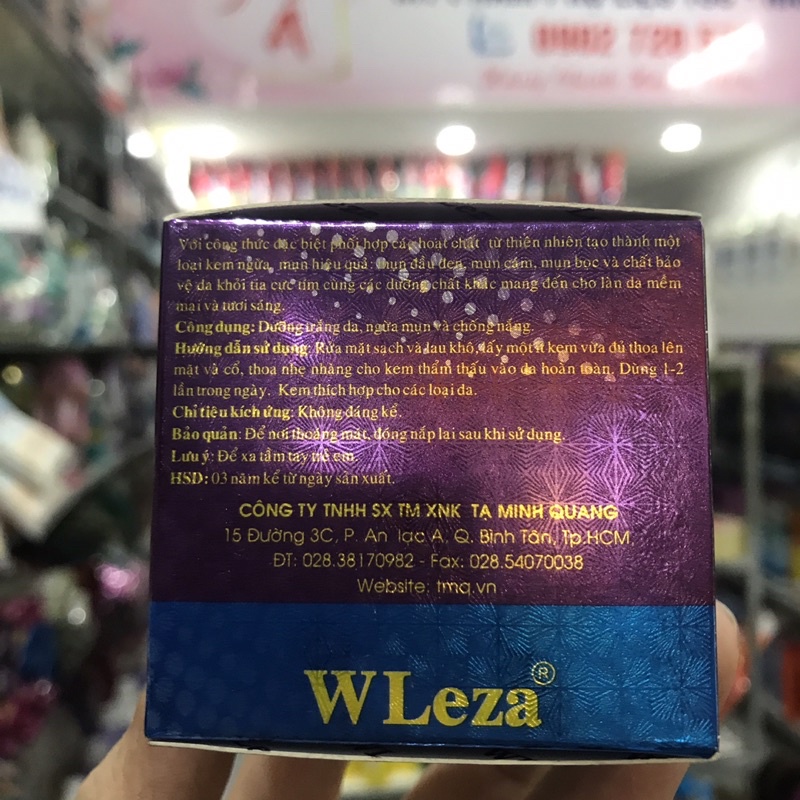 Kem Mụn Trắng Da Chống Nắng WLEZA 15g