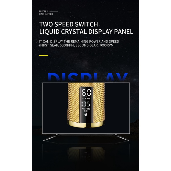 Tông đơ Kemei KM-5096 7000RPM sử dụng điện không dây tạo đường cắt tóc cực chính xác