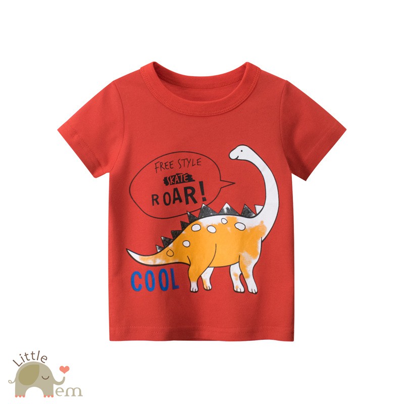 Áo bé trai cotton cộc tay _ Dino color