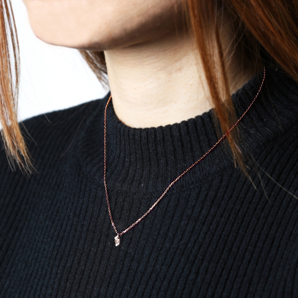 Dây chuyền vàng giọt nước đính kim cương ESTELLE