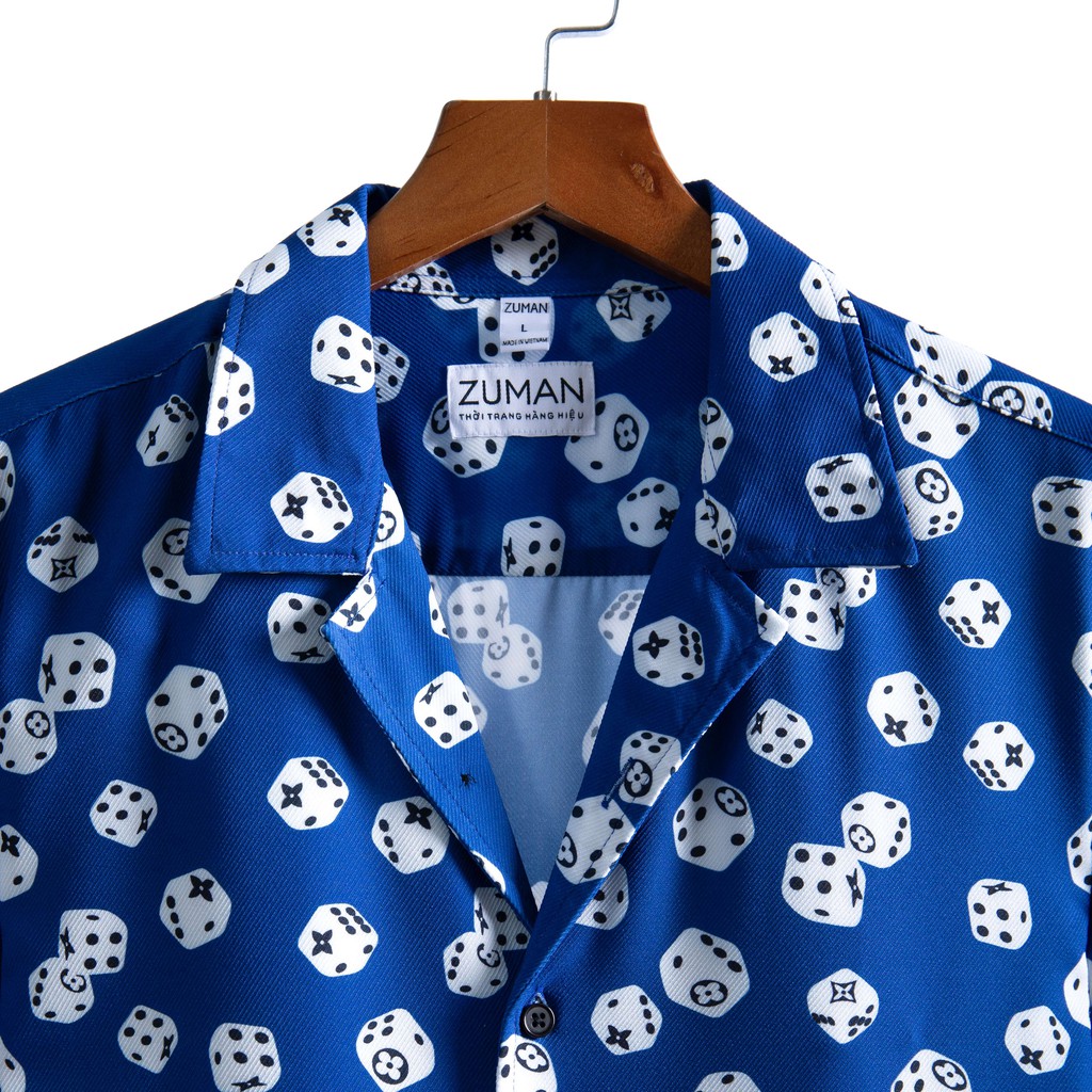 Áo sơ mi nam họa tiết tay ngắn Sock Deer Dice Shirt ASM217 ZUMAN form suông, chất lụa chéo cao cấp, thoáng mát | BigBuy360 - bigbuy360.vn