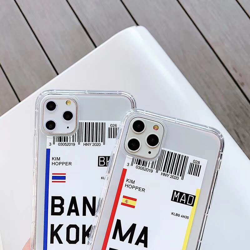 Ốp điện thoại trong suốt họa tiết chữ Moscow/Madrid/Bandgkok dành cho IPhone11 11Pro 11Promax 6s 7Plus 8 8+ X Xsmax | BigBuy360 - bigbuy360.vn