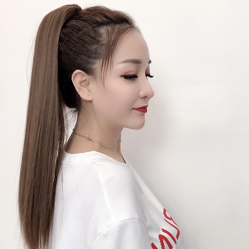 Wig Women's Straight Ponytail Upgraded Small Grab Clip Ponytail Tiger Claws Ponytail Hair Bundle Long Straight Hair Tie Braids