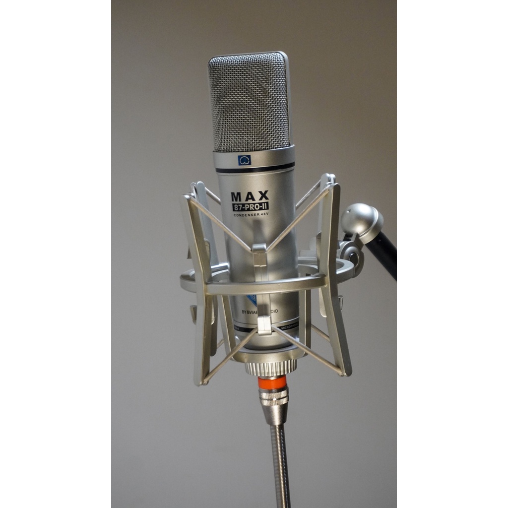 Micro thu âm Max 87-Pro-II 48V livestream chuyên nghiệp - Condenser microphone - Dùng cho phòng thu, karaoke sân khấu