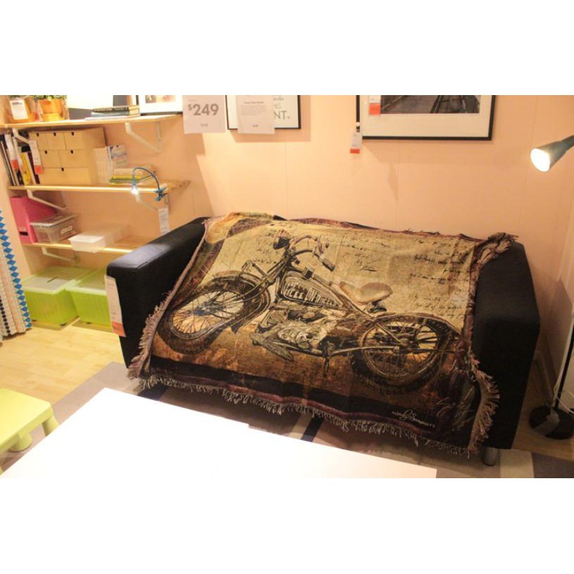 Thảm treo tường họa tiết vintage chăn trải shopha chống bụi, phong cách boho vintage đáng yêu