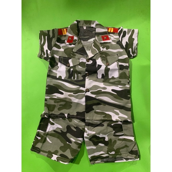 Bộ quần áo giàn di bộ đội Cho trẻ em - hienphanstore