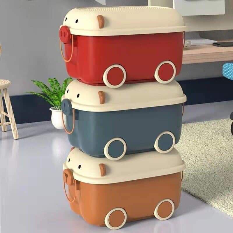 THÙNG ĐỰNG ĐỒ CHƠI HÌNH CON LỢN CÓ BÁNH XE ĐA NĂNG