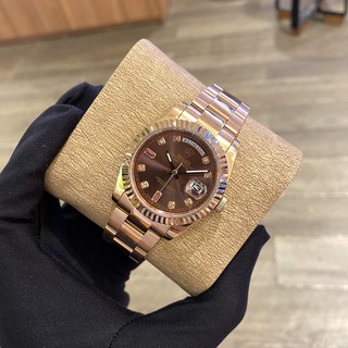 Đồng hồ nam Rolex máy cơ hai lịch viền băm dây kim loại chống nước cao cấp DH562 - Emhang449