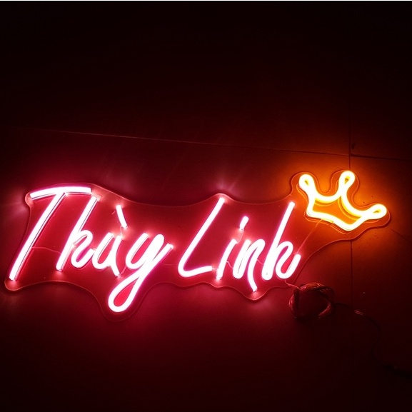 Đèn Led Neon theo yêu cầu theo tên chữ decor trang trí phòng ngủ dán tường
