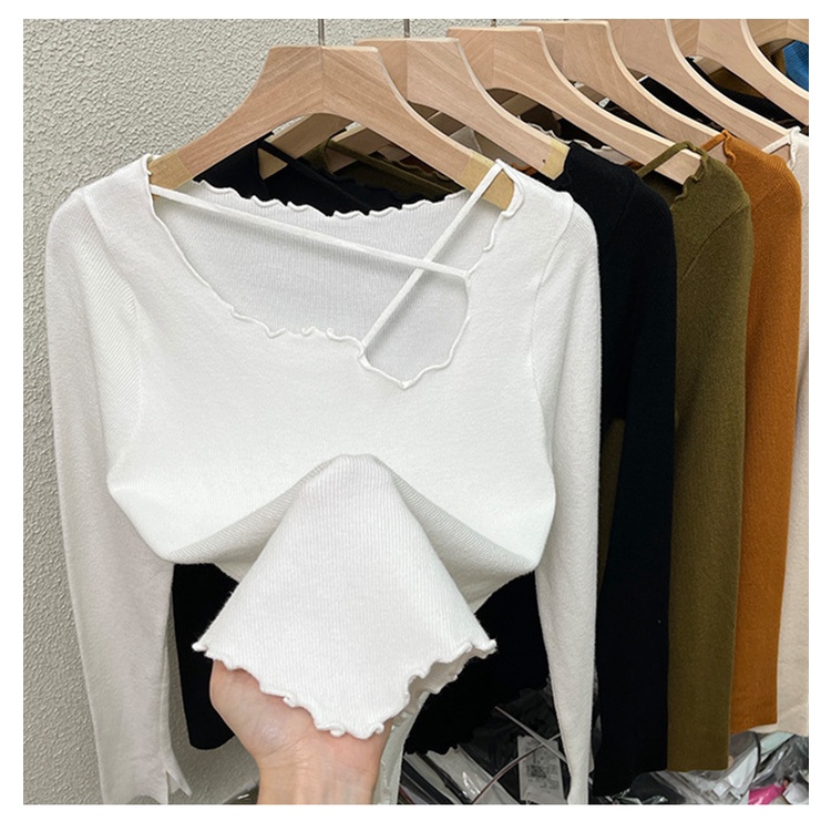 Áo sweater Dệt Kim Thiết Kế Bất Đối Xứng Thời Trang Xuân Thu Cho Nữ